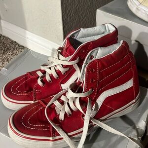 VANS Sk8-Hi Red High Tops Womens 8.5 Mens 7 Red